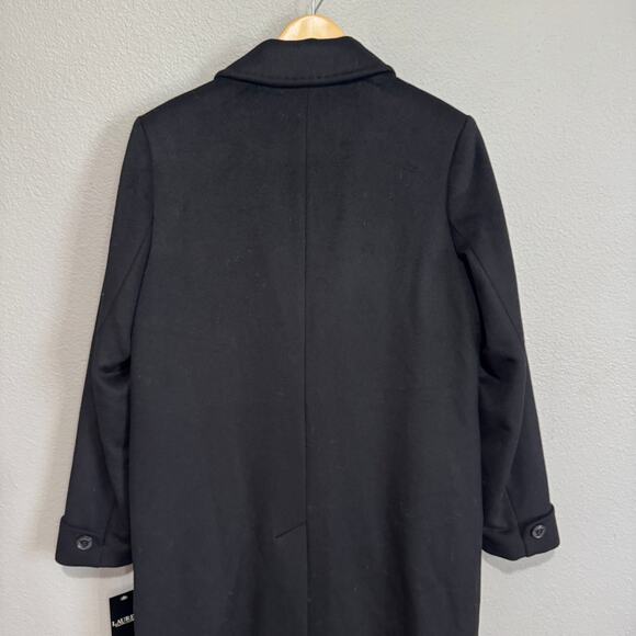 NWT Lauren Ralph Lauren Black Wool Maxi Coat Reefer Long Coat Size 8 $330 - Picture 10 of 12